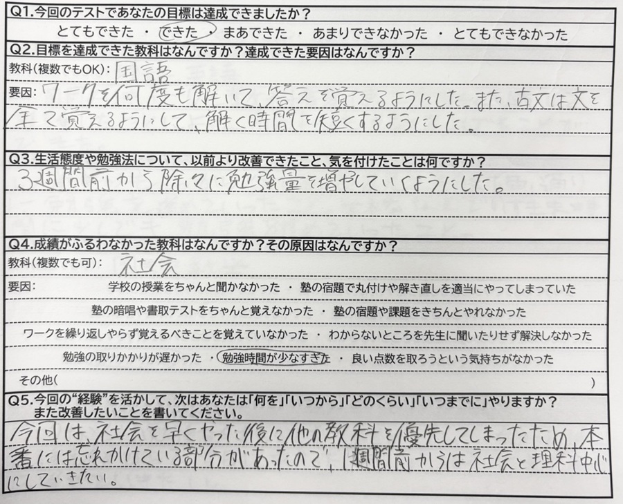 磯辺中2年生 2回連続440点越え!